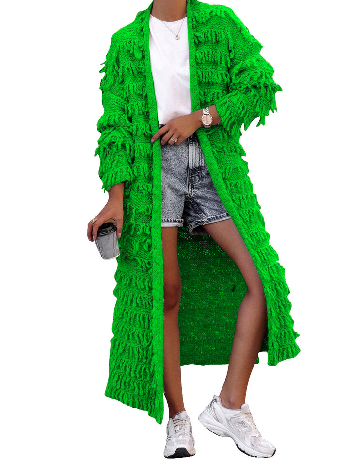 Women's Clothing Tassel Knitted Coat-0-Zishirts