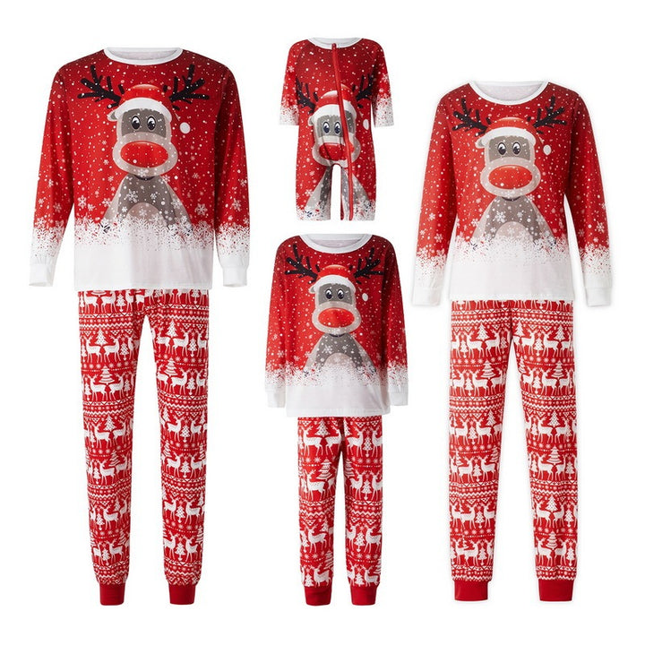 Christmas Print Long Sleeve Casual Parent-child Set-Suits & Sets-Zishirts