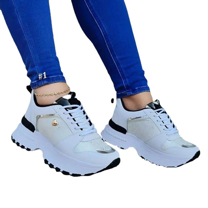 Women's Fashion Heel Lifed Sneakers-Womens Footwear-Zishirts