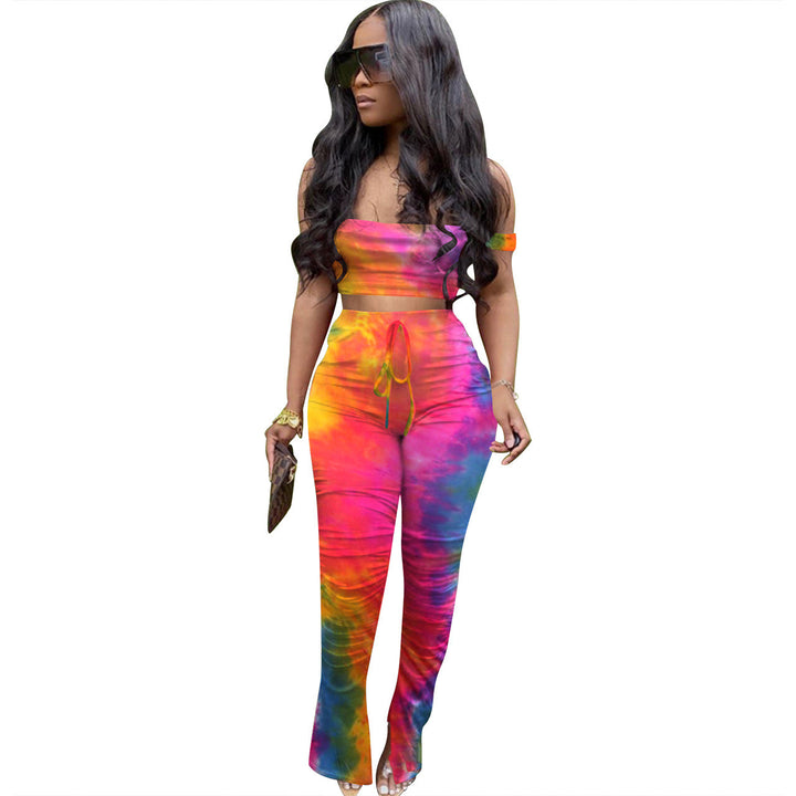 Women's Fashion Variegated Gradient Midriff-baring Suit-Suits & Sets-Zishirts