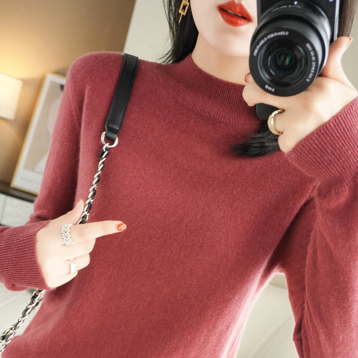 New Half Turtleneck Knitted Pullover Sweater Top For Women-Sweaters-Zishirts