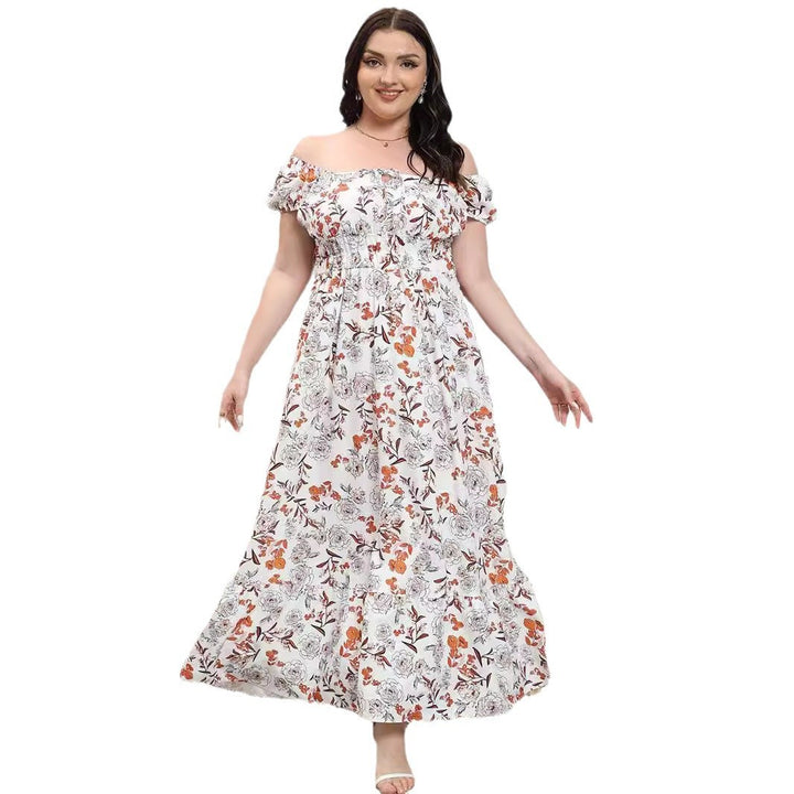 New Plus Size Floral Dress-Lady Dresses-Zishirts