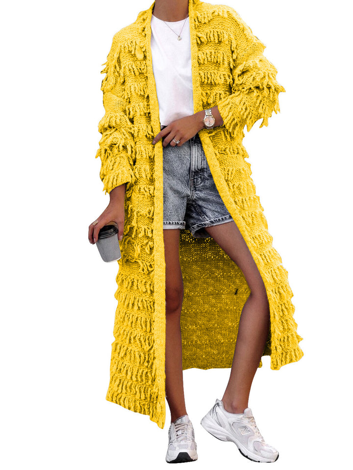 Women's Clothing Tassel Knitted Coat-0-Zishirts