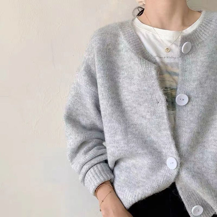 Autumn And Winter Loose Outer Wear Retro Japanese Solid Color Short Top Sweater-Sweaters-Zishirts