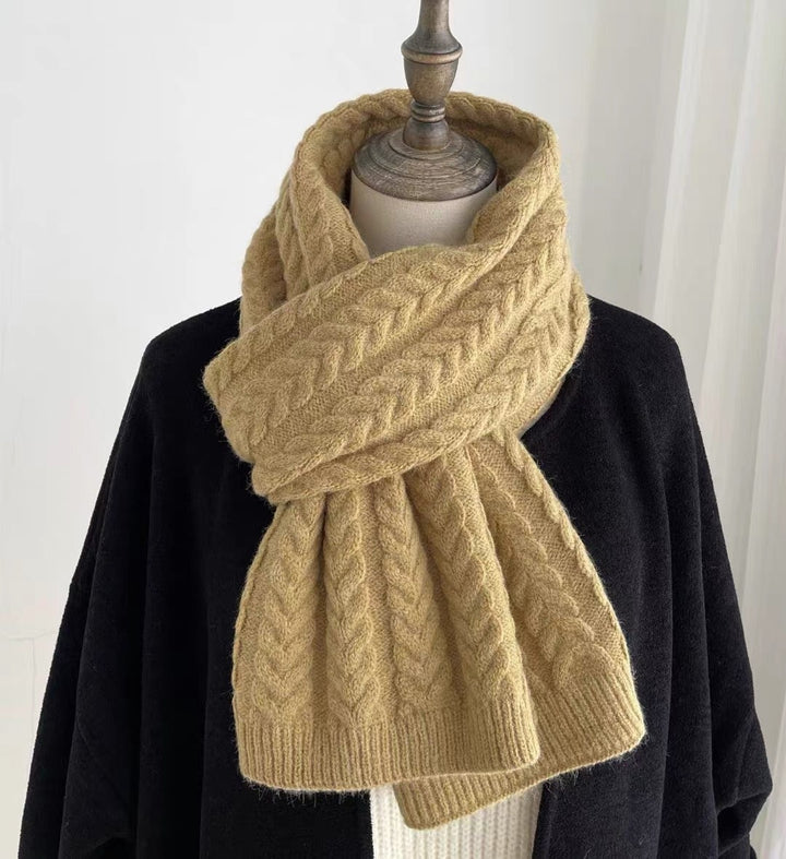 Korean Version Of Solid Color Knitted Wool Warm Scarf In Winter-Scarves & Wraps-Zishirts