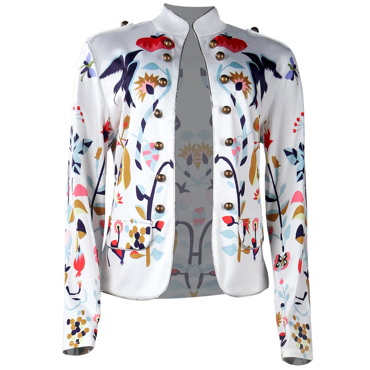 Women's Fashion Temperament Commute Cardigan Printed Coat-Blouses & Shirts-Zishirts