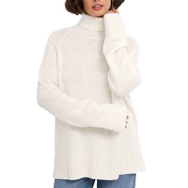 Elegant Commuter Versatile Solid Color Raglan Sleeve Sweater-Sweaters-Zishirts