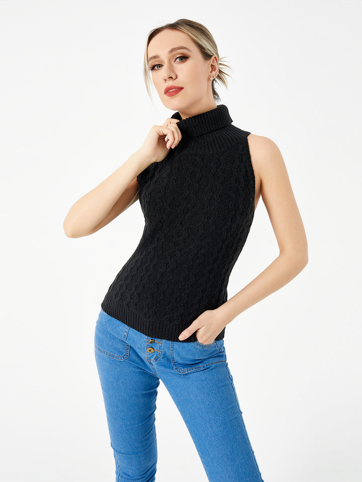 Women's Stretch Casual Turtleneck Sweater-Sweaters-Zishirts