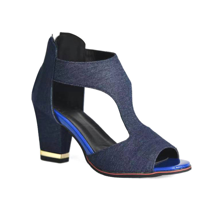 Women's Stylish Platform Platform Thin Back Zipper Hollow-out Sandal-Womens Footwear-Zishirts