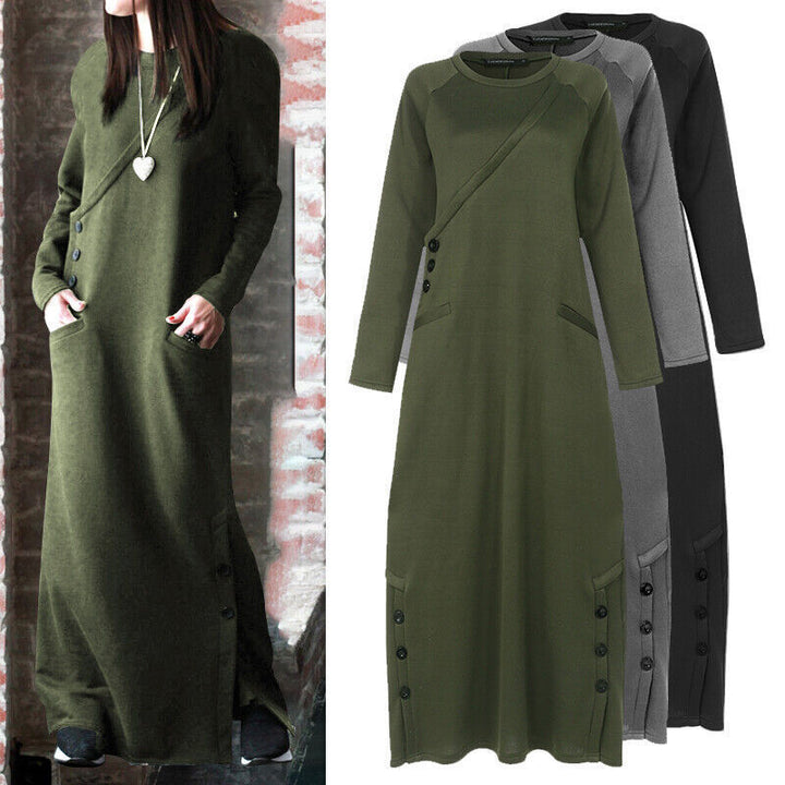 Autumn And Winter European And American Sweater Dress Slim-fit Sheath-Lady Dresses-Zishirts