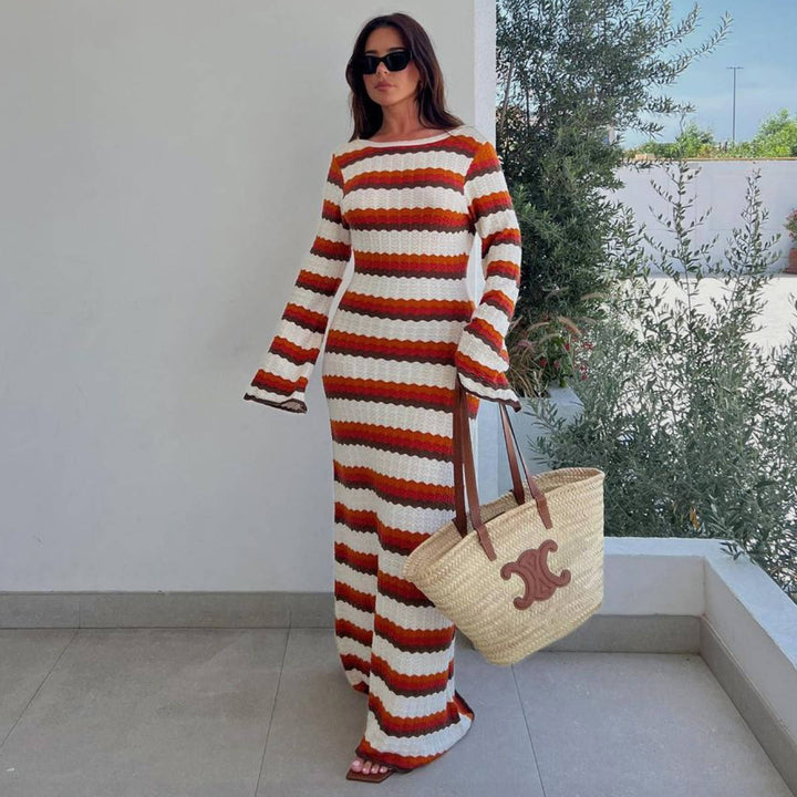 Fashion Sexy Knitted Hollow Dress-Lady Dresses-Zishirts