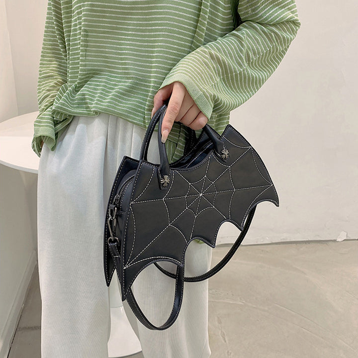 Halloween Spider Web Shape Shoulder Bags Personality Batgirl Tide Pu Handbags Fashoin Messenger Crossbody Bag-Womens 2024 March-Zishirts