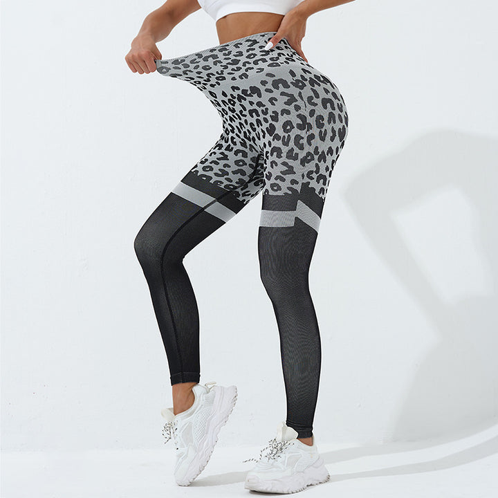 Leopard Print Fitness Pants For Women High Waist Butt Lifting Seamless Leggings Elastic Running Sport Training Yoga Pants Gym Outfits Clothing-Women's Outerwear 2023-Zishirts