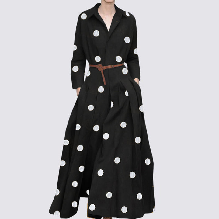 Women's Elegant Polka Dot Leisure Holiday Dress-Lady Dresses-Zishirts