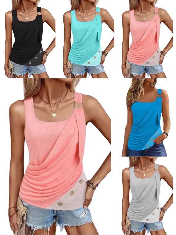 Fashion Women's Button Vest Camisole-Blouses & Shirts-Zishirts