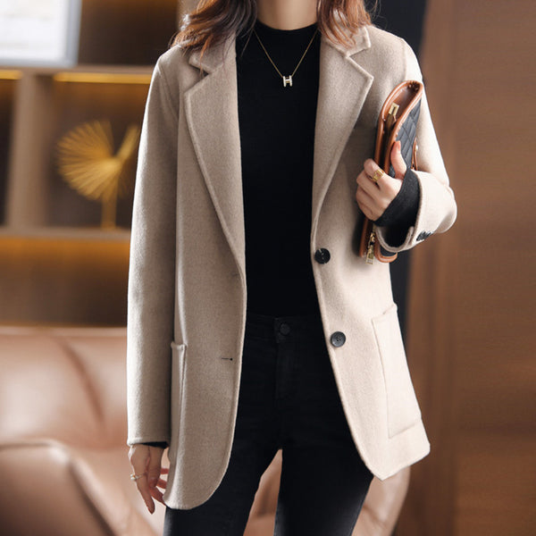 Women's Korean-style Casual Thickening Woolen Coat-Women's Outerwear 2023-Zishirts