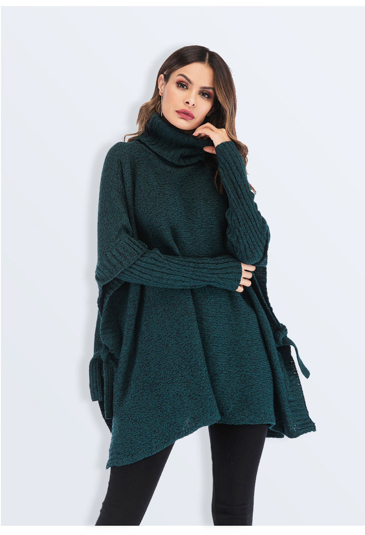 2023 New Large Size Women's Turtleneck Sweater Loose Sweater Women's Knitwear-Sweaters-Zishirts
