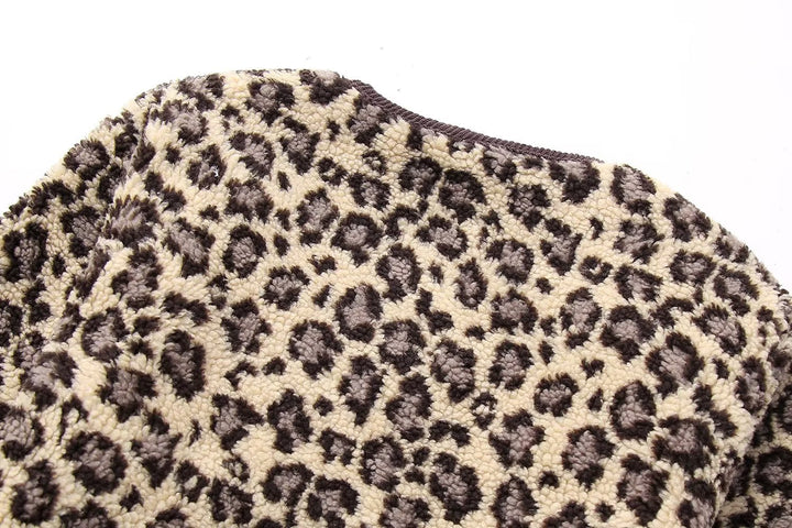 Women's Winter Leopard Print Casual Loose Jacket-Jackets-Zishirts