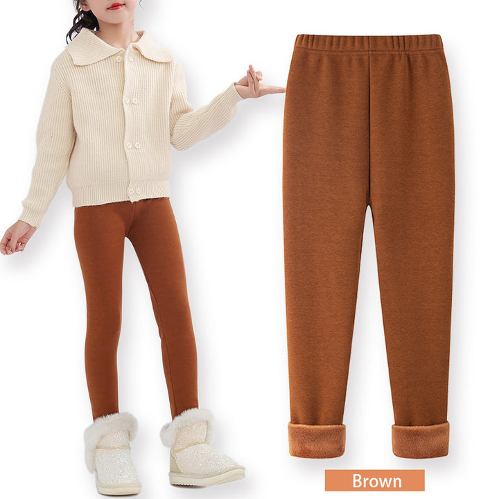 FallWinter Hot-selling Girls' Leggings Fleece-lined Warm Cropped Pants-Women's Outerwear 2023-Zishirts