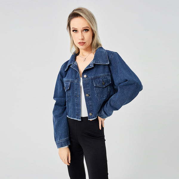 The Raw Edge Design Is Retro And Loose With A Soft Denim Jacket-Jackets-Zishirts