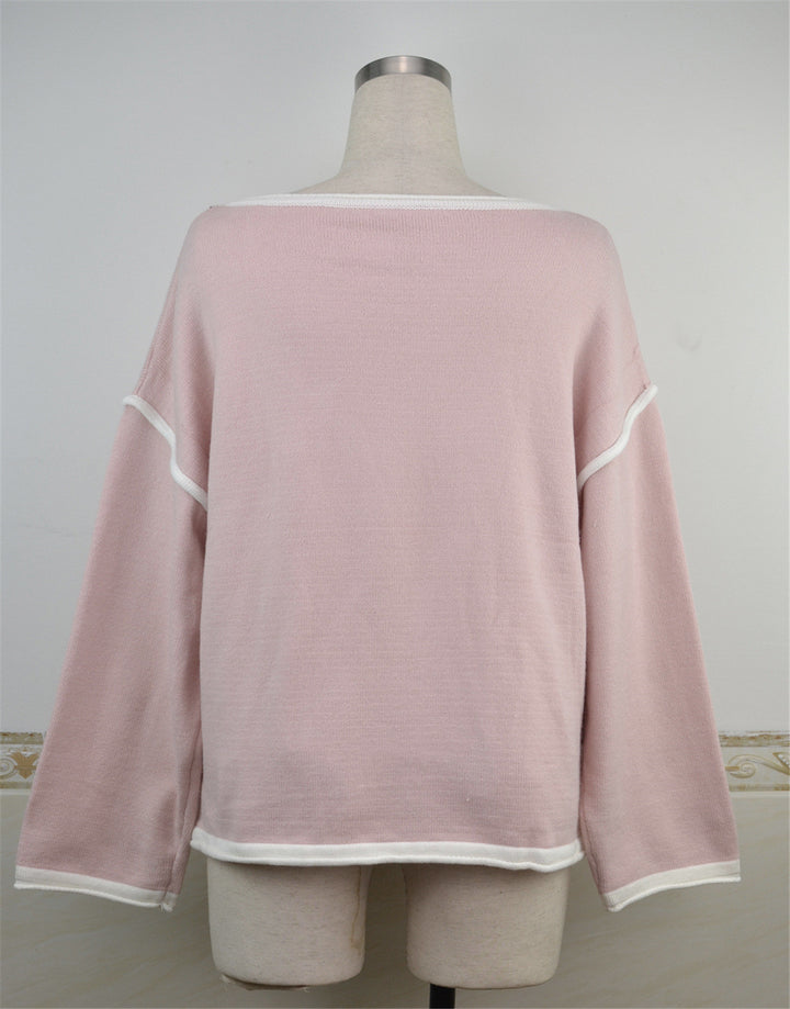 European And American Large Size Sweater Loose And Idle Solid Color Pullover Sweater-Sweaters-Zishirts