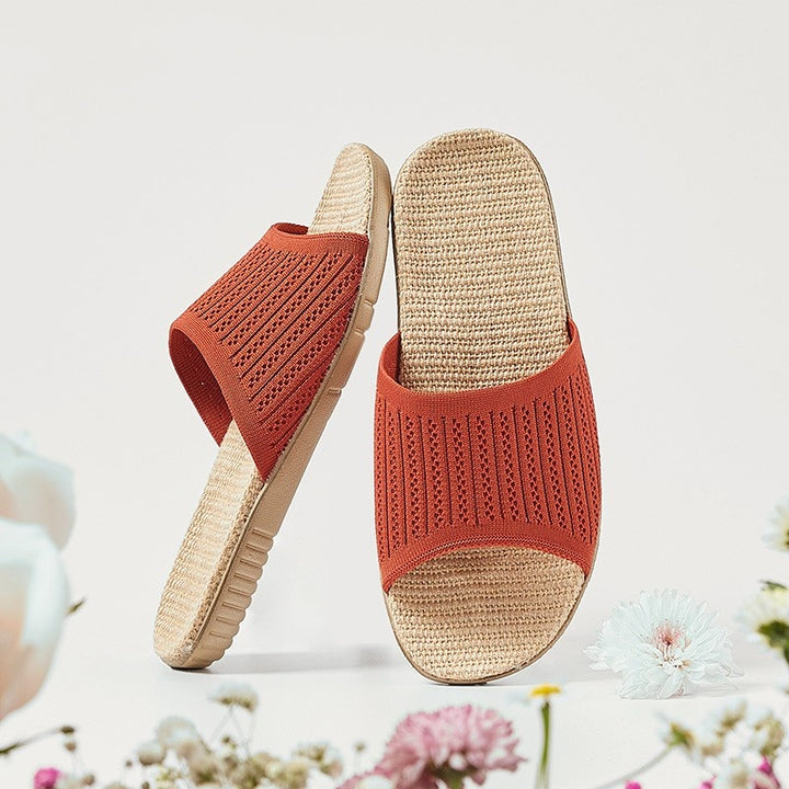 Flying Weaving Linen Slippers Female-Womens Footwear-Zishirts