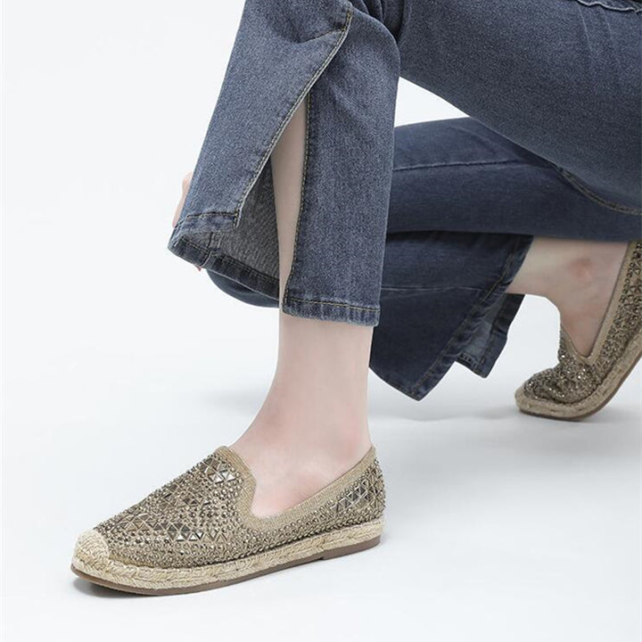 Women's Fashion Simple Sequins Full Diamond Flat Shoes-Womens Footwear-Zishirts