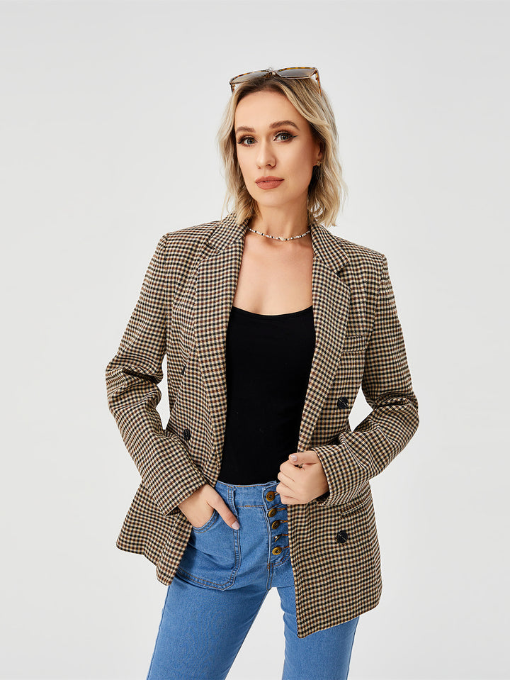 Womens Casual Blazer Jacket Long Sleeve Work 0ffice Blazer Lapel Jacket-Jackets-Zishirts