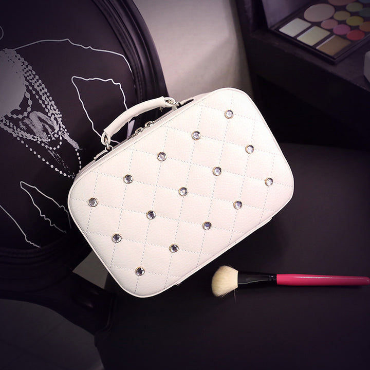 High-end Cosmetic Case With Diamond Cosmetic Bag PU Portable-Women's Bags-Zishirts