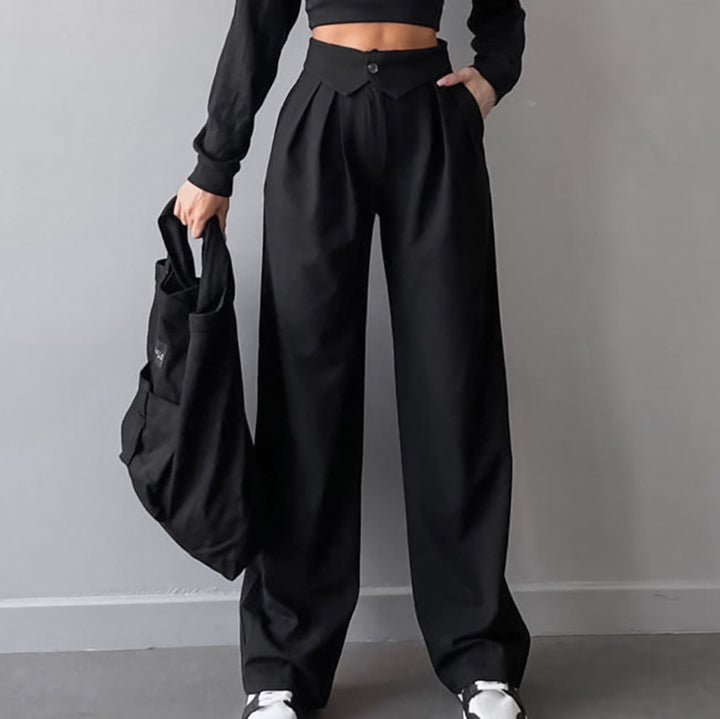 Women's Fashion Temperament High Waist Slimming Casual Pants-Suits & Sets-Zishirts