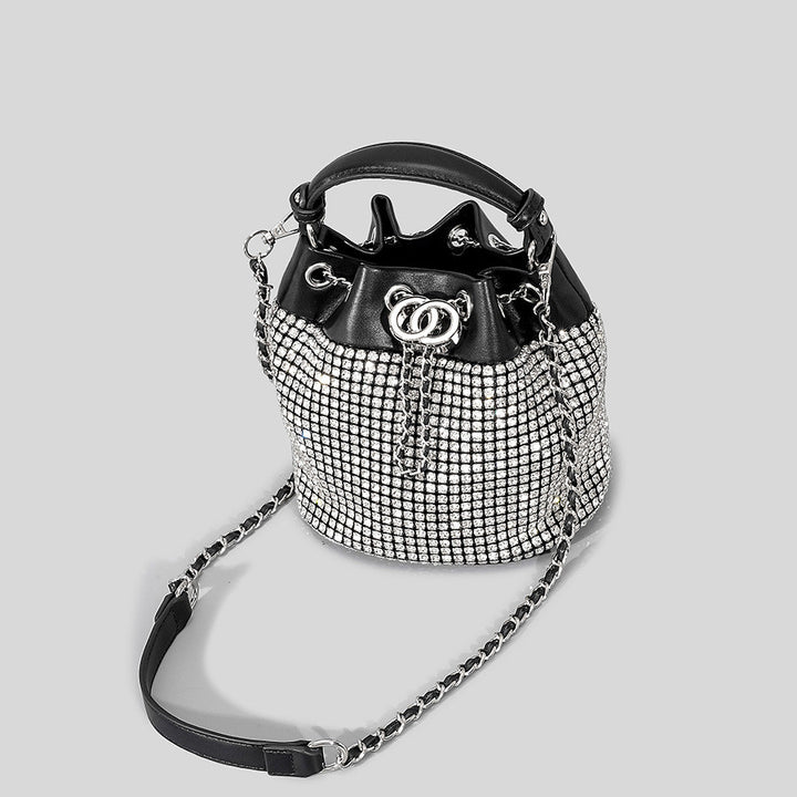 Rhinestone Women's Niche Bling Rhinestone Bucket Bag-Women's Bags-Zishirts