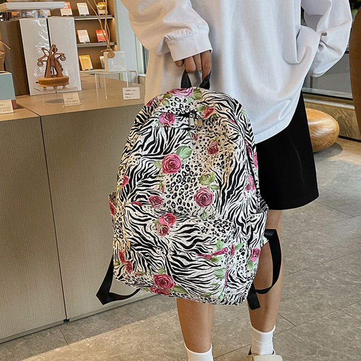 Leisure Schoolbag Women's Backpack Graffiti Color Matching Lightweight-Women's Bags-Zishirts