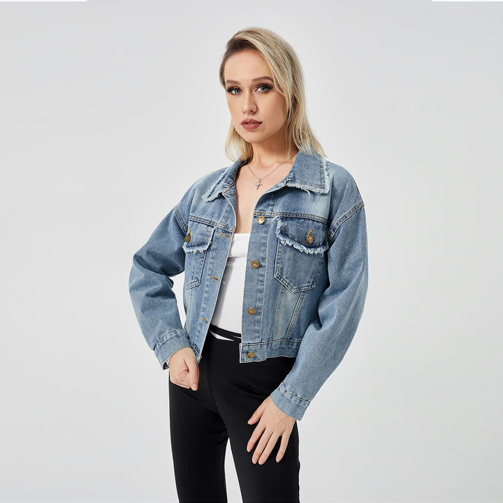 Women's Denim Long Sleeve Jacket Fashion Top-Jackets-Zishirts