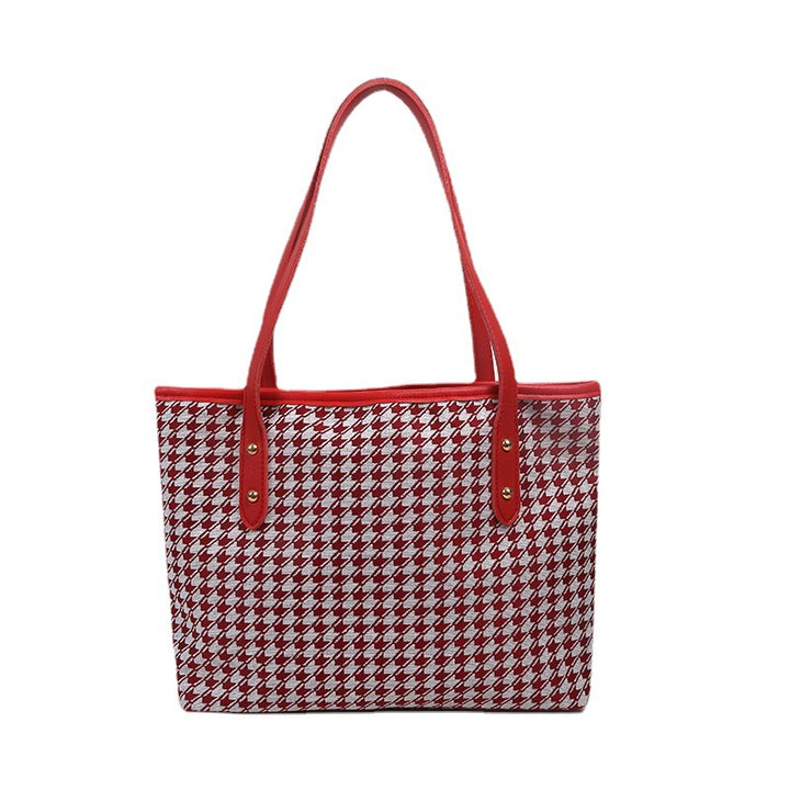 Large Capacity Houndstooth Bag For Women-Women's Bags-Zishirts