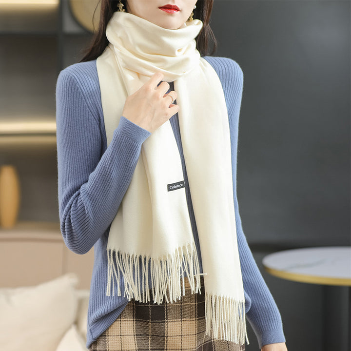 Winter Women's Dual-use Cashmere Solid Scarf-Scarves & Wraps-Zishirts