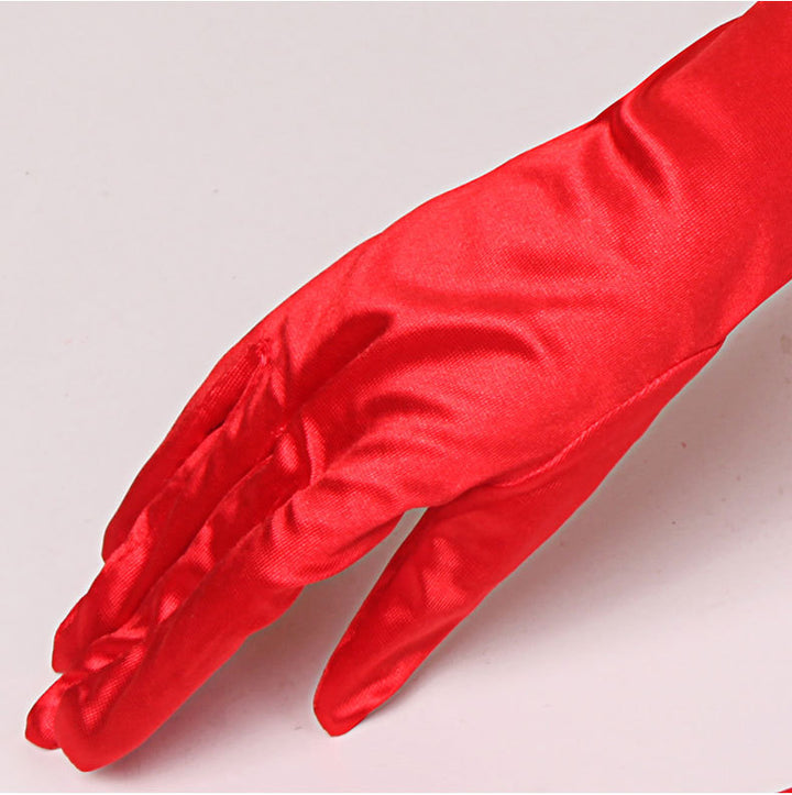 Double-row Beaded Satin Sun Protection Scar Cover Up Oversleeve Bridal Wedding Gloves-Women's Outerwear 2023-Zishirts