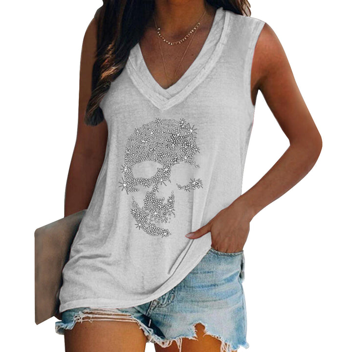 Personalized Cute Diamond Short Sleeved V-neck T-shirt For Women-Blouses & Shirts-Zishirts