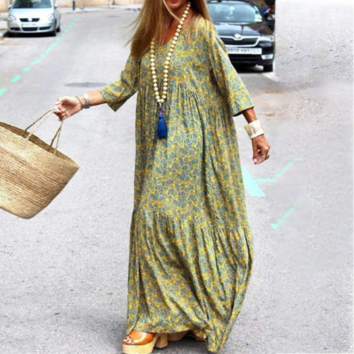 Women's Fashionable Printed Bohemian Loose Dress-Lady Dresses-Zishirts