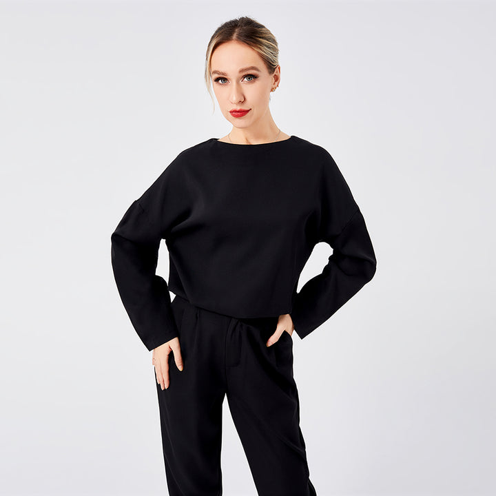 Sweater Two Piece Long Pants Set-Suits & Sets-Zishirts