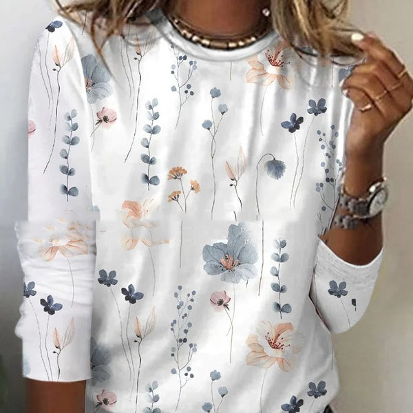 Long-sleeved Printed T-shirt Women's Ebay Independent Station-Blouses & Shirts-Zishirts