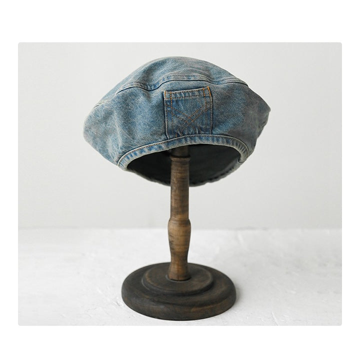 Denim Beret Women's Vintage Painter Hat-Women's Outerwear 2023-Zishirts