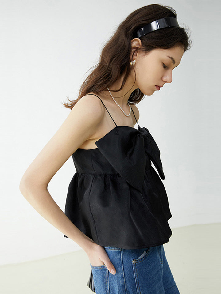 Small Black Camisole Vest Women's Summer Outer Wear-Blouses & Shirts-Zishirts