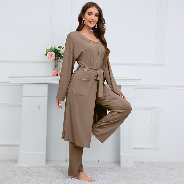 Women's Fashion Camisole Coat Wide Leg Pants Suit-Suits & Sets-Zishirts