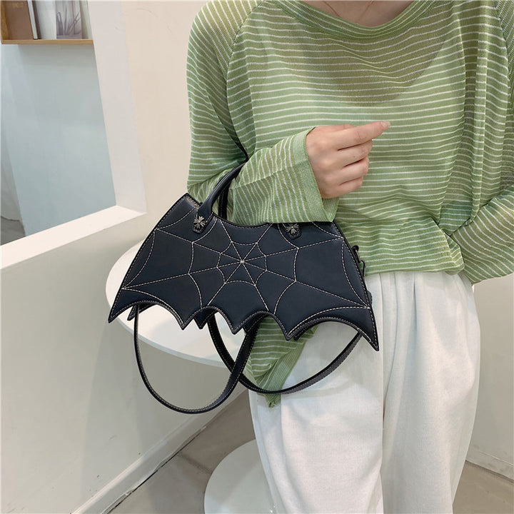 Halloween Spider Web Shape Shoulder Bags Personality Batgirl Tide Pu Handbags Fashoin Messenger Crossbody Bag-Womens 2024 March-Zishirts