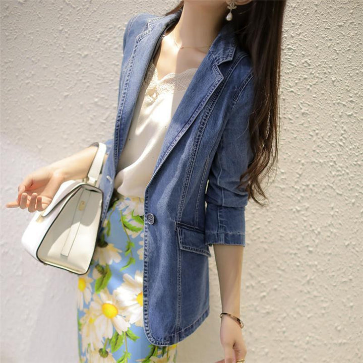 Denim Suit Jacket For Women Spring And Autumn New-Womens 2024 March-Zishirts