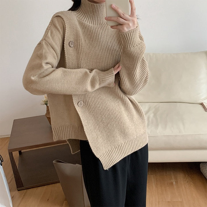 Women's Fashionable Simple Turtleneck Sweater-Sweaters-Zishirts