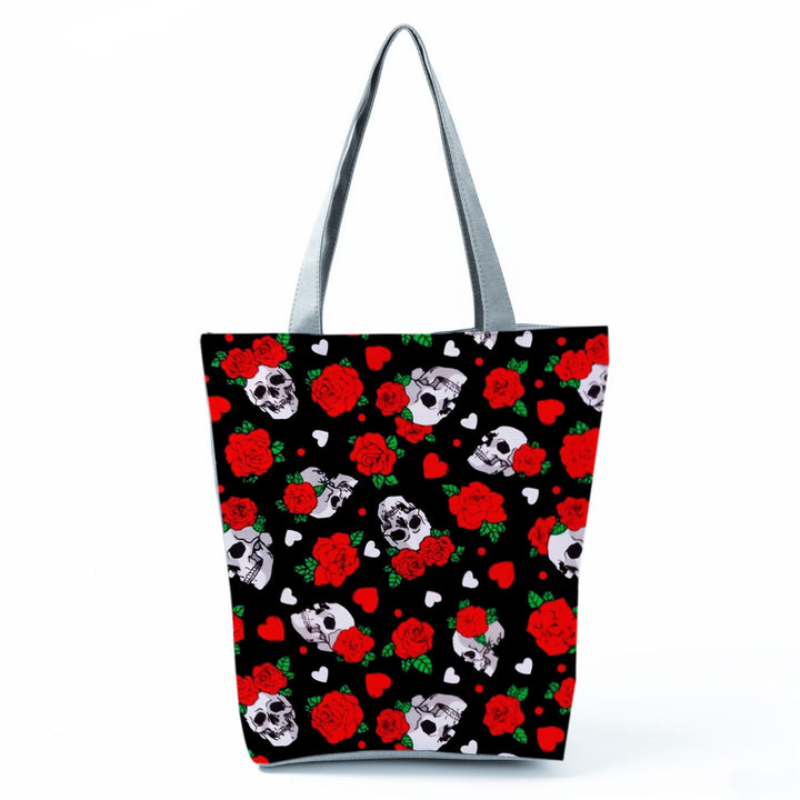 Portable Large Capacity Skull Printed Handbag-Women's Bags-Zishirts