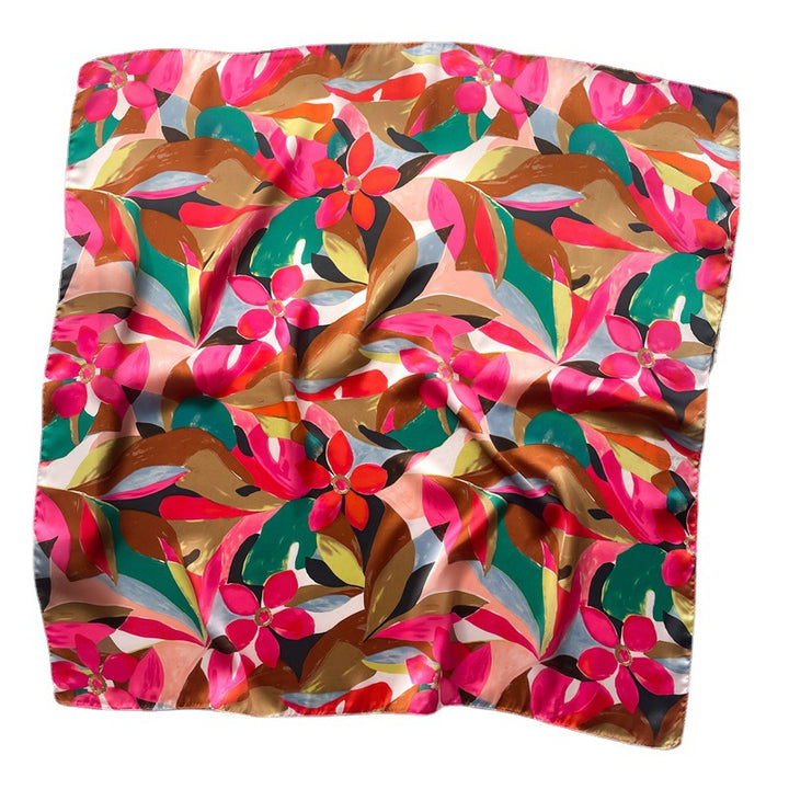 Women's Fashion Graffiti Printing Silk Scarf-Scarves & Wraps-Zishirts