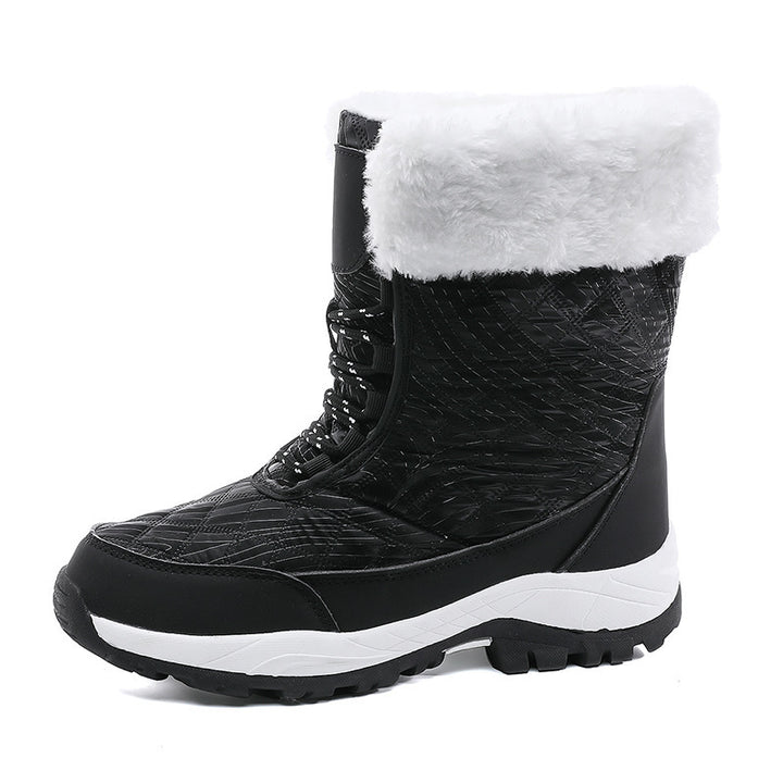 Waterproof Snow Boots Women's Mid-calf Front Zipper-0-Zishirts