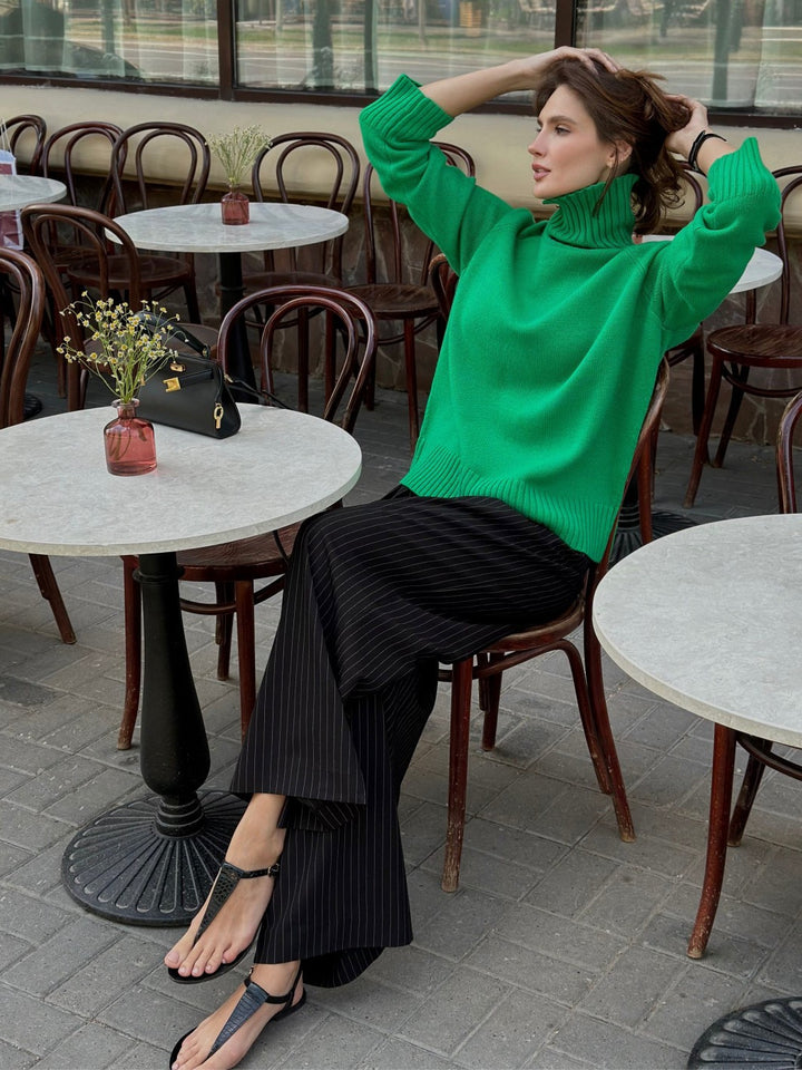 Elegant Commuter Versatile Solid Color Raglan Sleeve Sweater-Sweaters-Zishirts